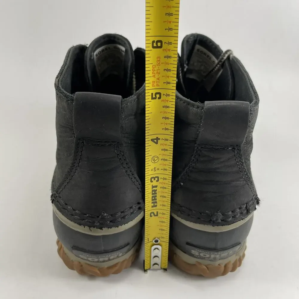 Sorel Out N About Duck Boots Womens Size 6 Ankle Booties Waterproof Rain Black
